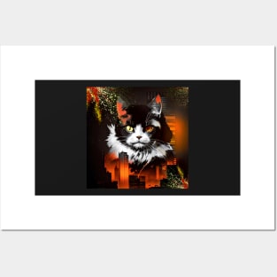 halloween cat Posters and Art